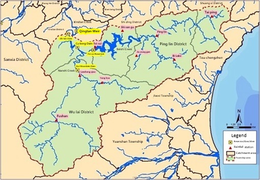 Zhitan Dam  Catchment area map